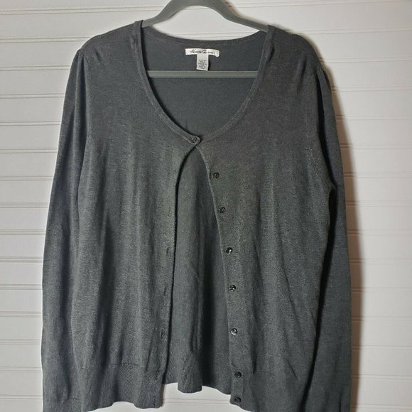 Kenneth Cole Gray Cardigan Sweater Size Large - Picture 2 of 8